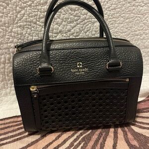 Kate Spade Black Textured Satchel